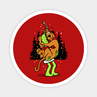 Funny Winter Christmas Classic Retro Cartoon Mashup Magnet